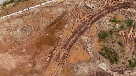 construction site with mud and water