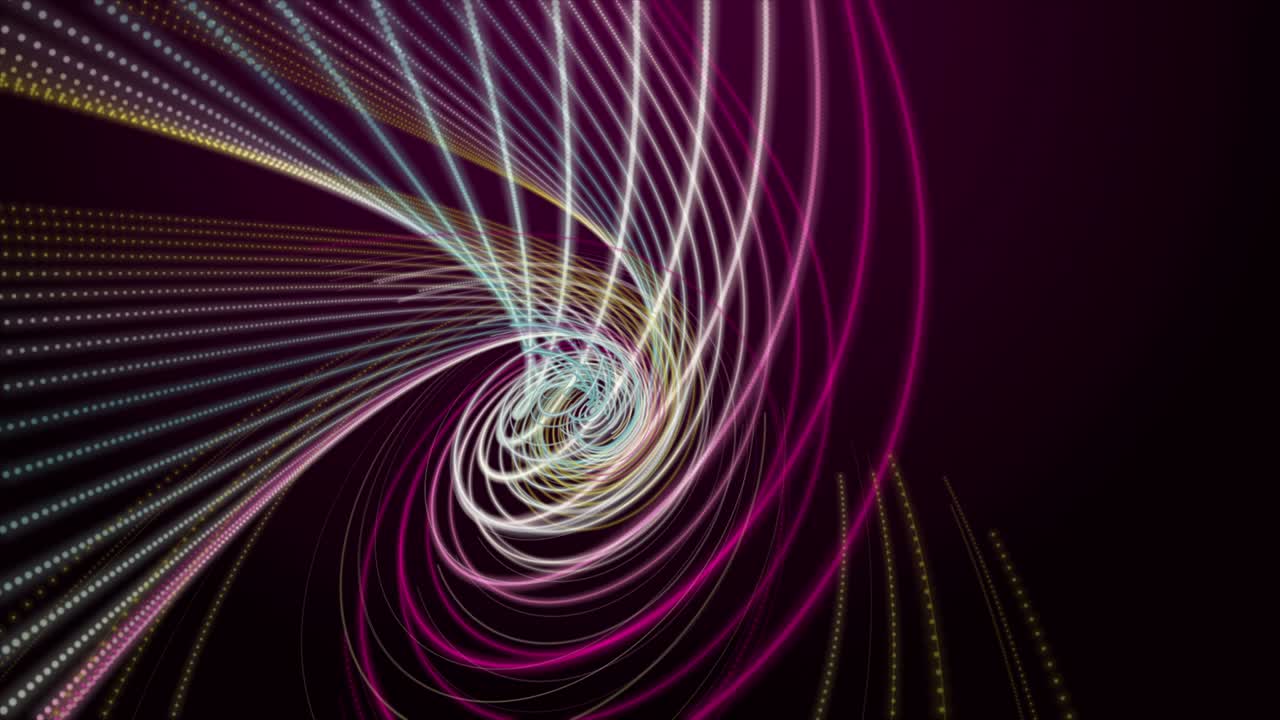 animación futurista con objeto de rayas de partículas en cámara lenta, 4096x2304 bucle 4k