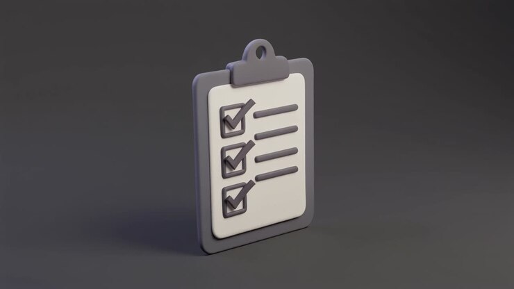Animated 3D Clipboard with Checklist and Checkmarks