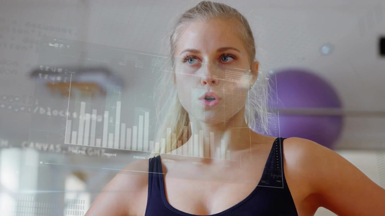 Blur effect on diverse portrait emphasizes sports and fitness theme.