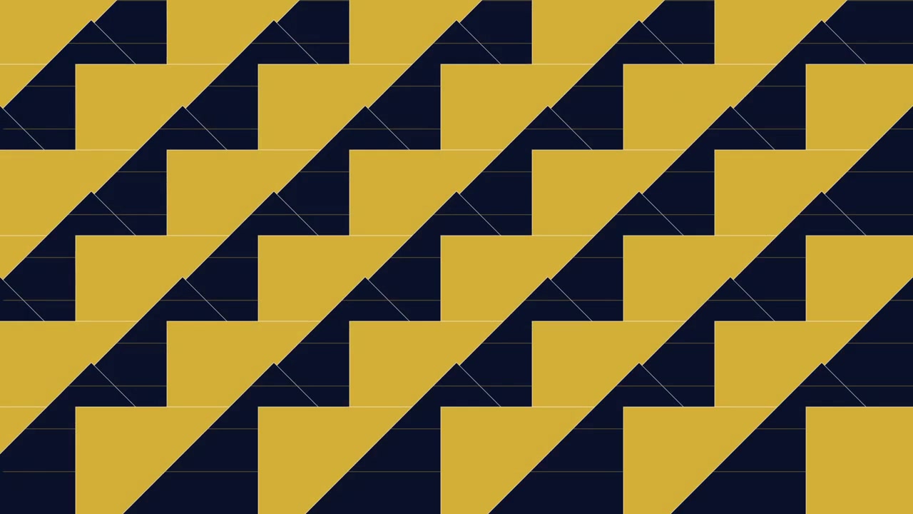 Abstract Motion Graphic with Shifting Gold and Dark Blue Squares