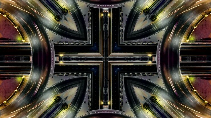 Abstract digital kaleidoscope background. Beautiful multicolor kaleidoscope texture.