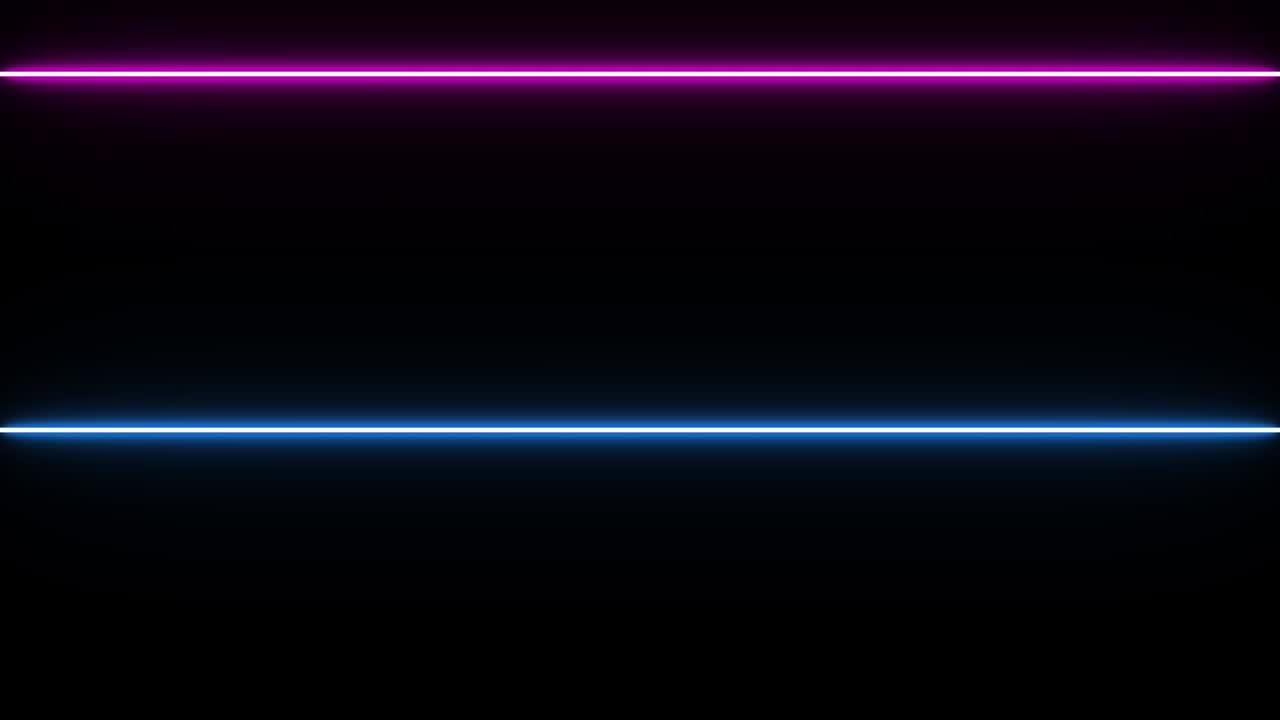 estilo abstracto de ciencia ficción de los años 80 marco de neón ligero sobre fondo negro. espectáculo de láser animación en bucle. video 4k