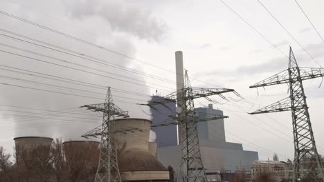 camera pan to a natural gas power plant in germany