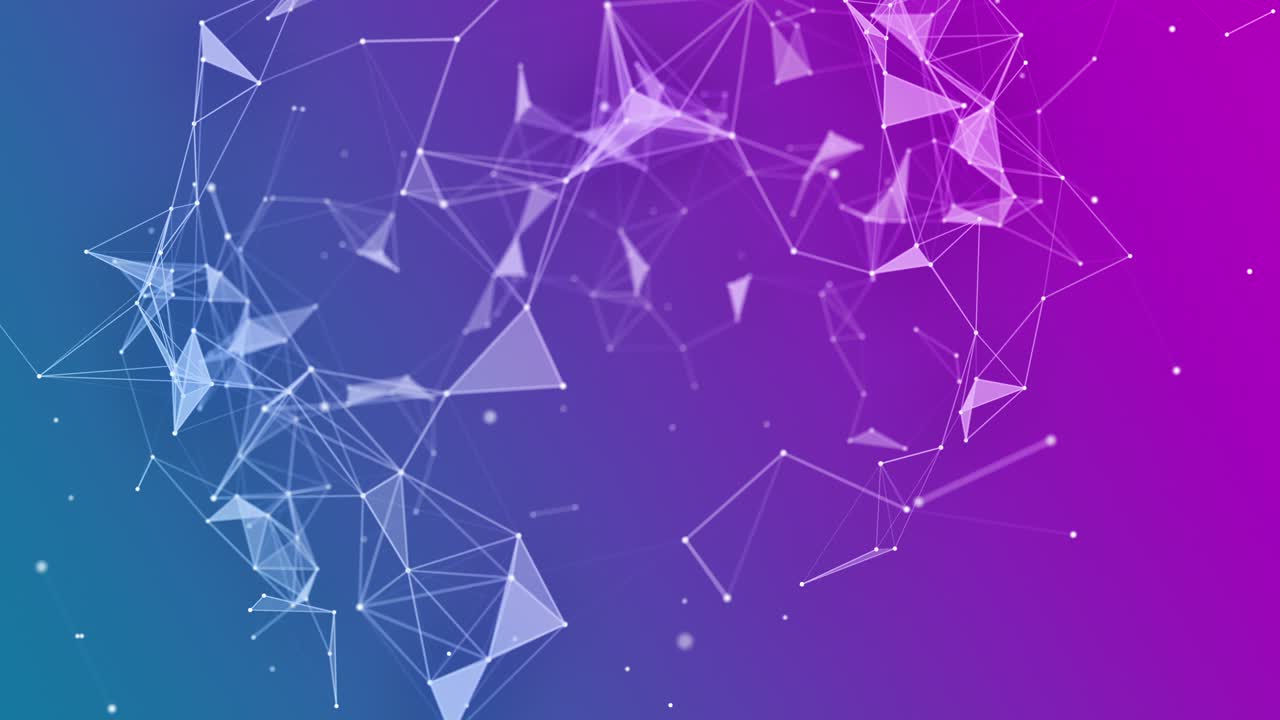 Fantastic plexus animation with modern triangles in slow motion, 4096x2304 loop 4K