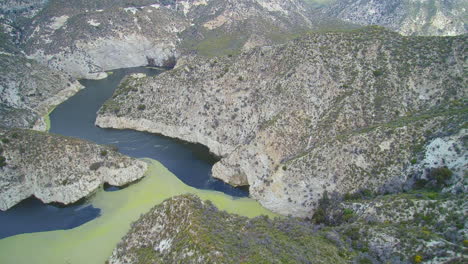 drone footage of river in angeles national forest southern california