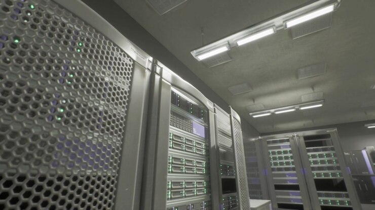 Extensive cloud platform with adjustable shelving units and control panels