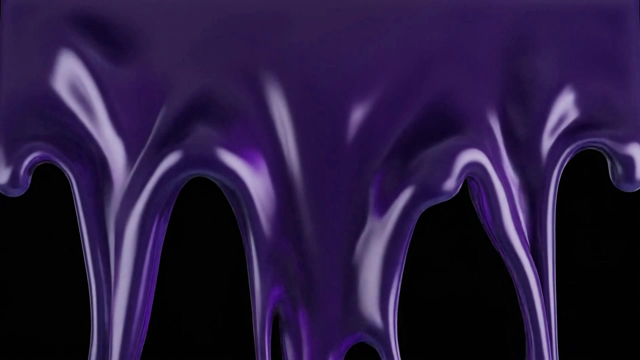 Liquido viola denso che cola su sfondo nero