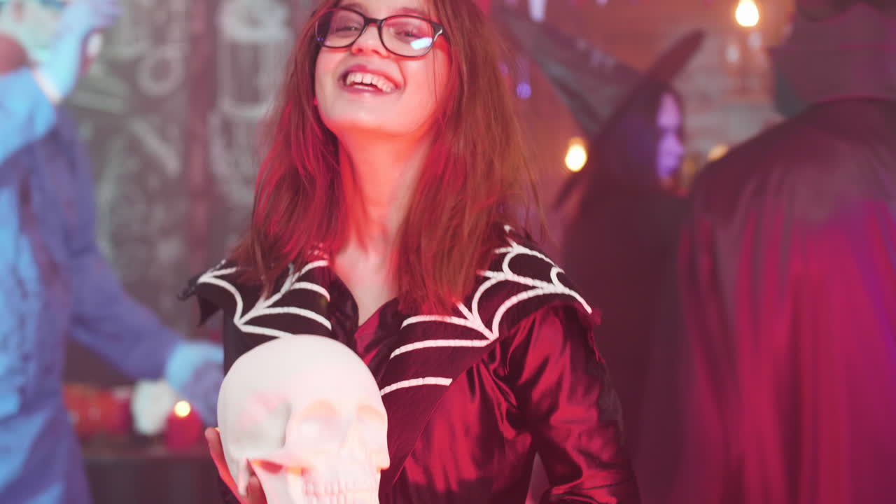 Halloween Party with Costumed People