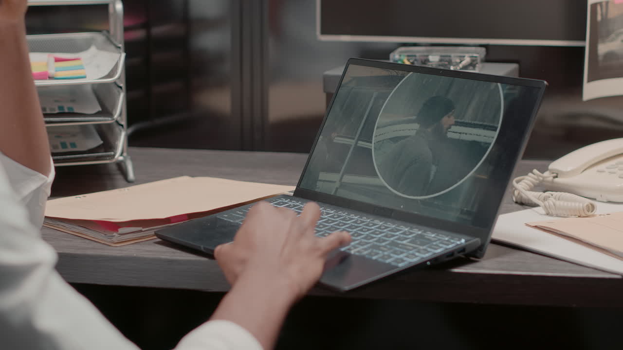 persona que trabaja en una computadora portátil en el escritorio