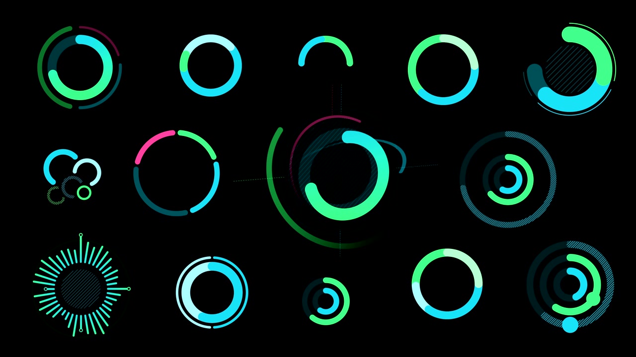 Collection of animated infographic elements