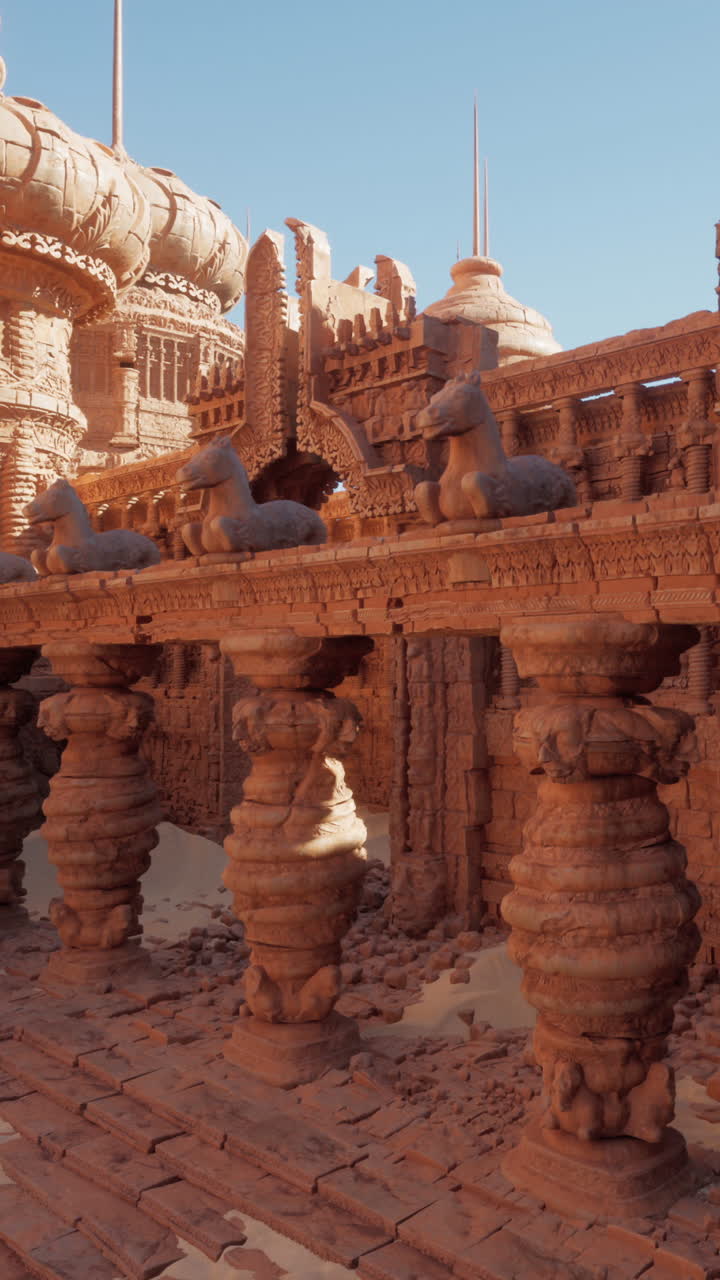 ciudad de fantasía en ruinas en el desierto