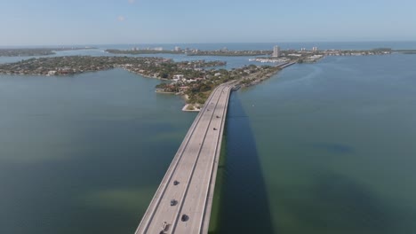 gorgeous view of the bridge at john ringling blvd headed into lido key in florida