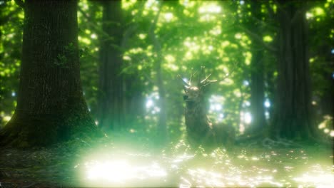 Great-Red-Deer-in-a-Green-Forest