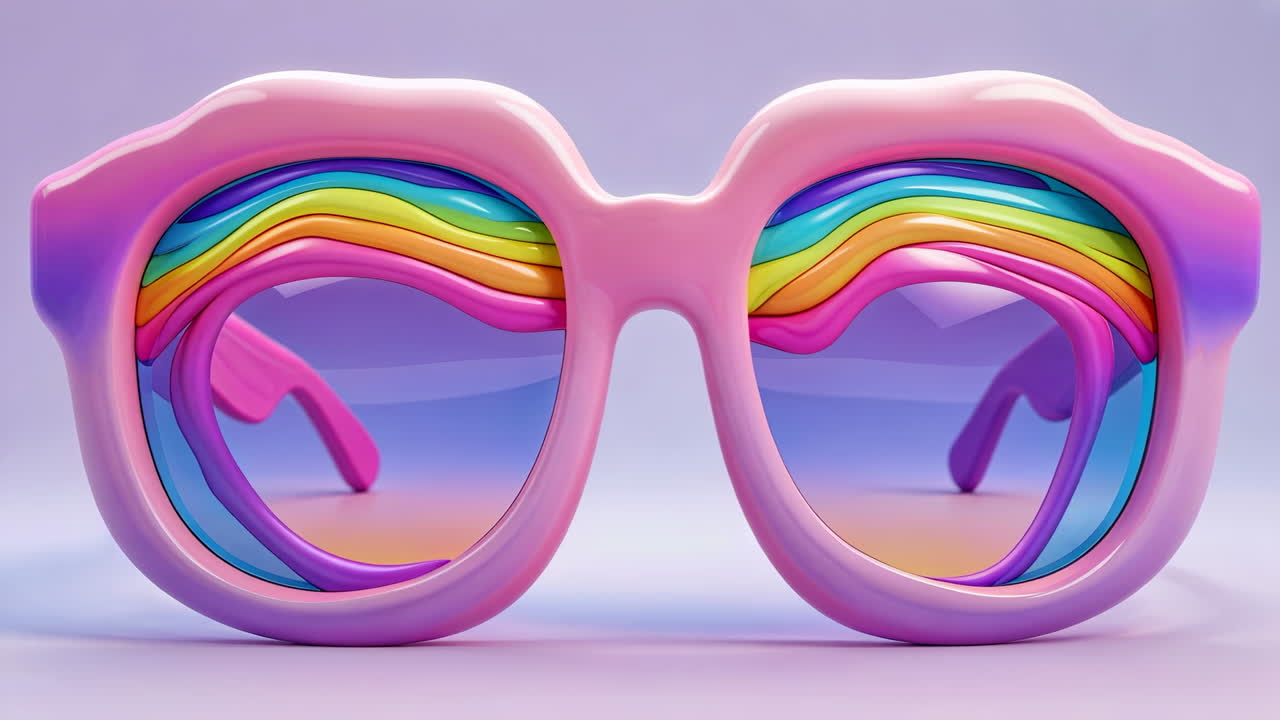 Stylish Pink Rainbow Sunglasses