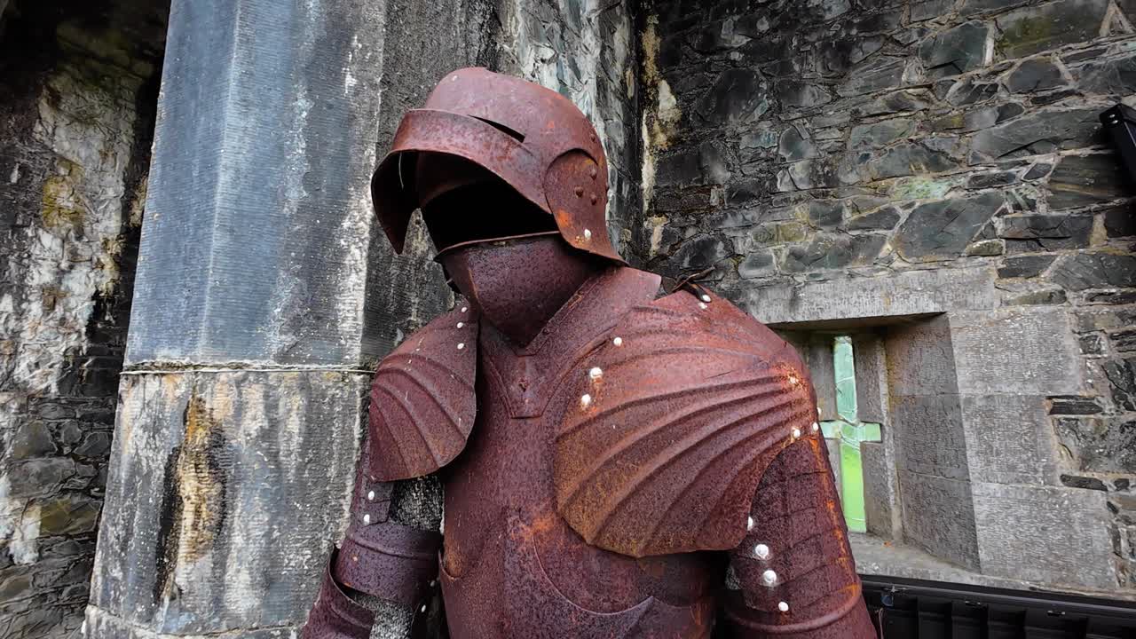armour from Middle Ages rusty suit of armour on display outside castle in Kildare Ireland Epic LocationsI