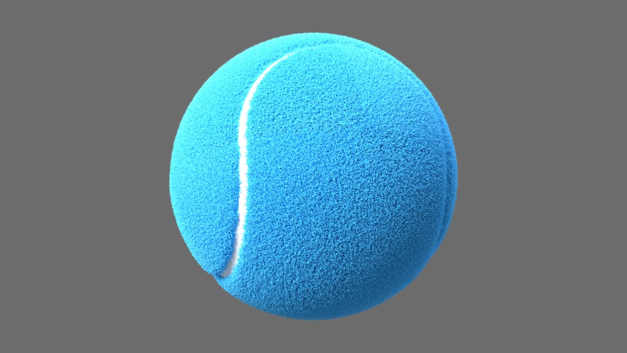 회색 배경에 밝은 파란색 테니스 공.