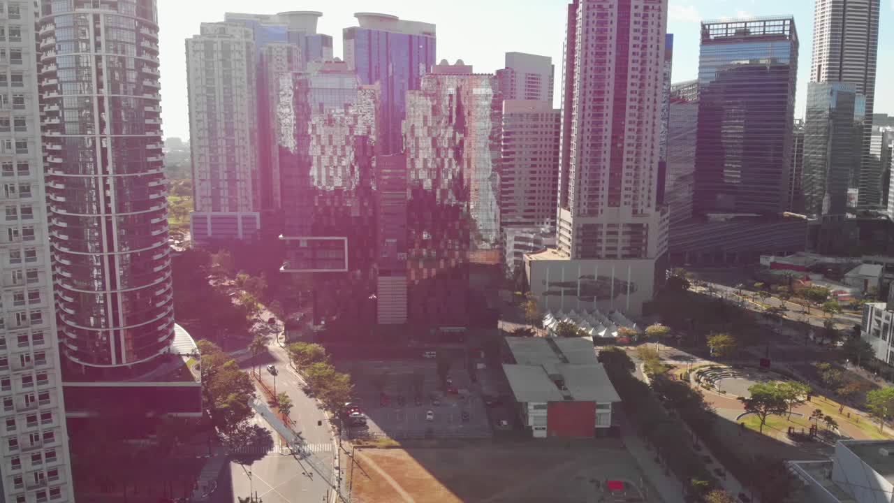 Sunrise, Arya Towers, Icon, Finance Center. BGC Business Center Rising Above Aerial View. Manila