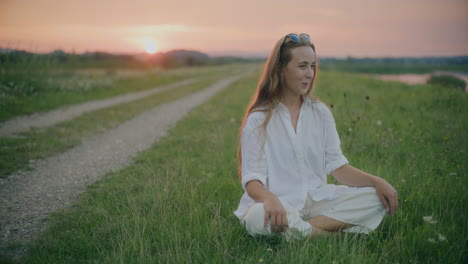 yoga by the lake woman portrait