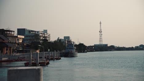 A-small-warship-berthed-along-the-Maeklong-River