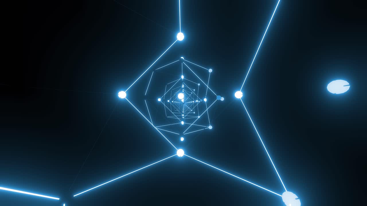 Abstract Glowing Geometric Structure