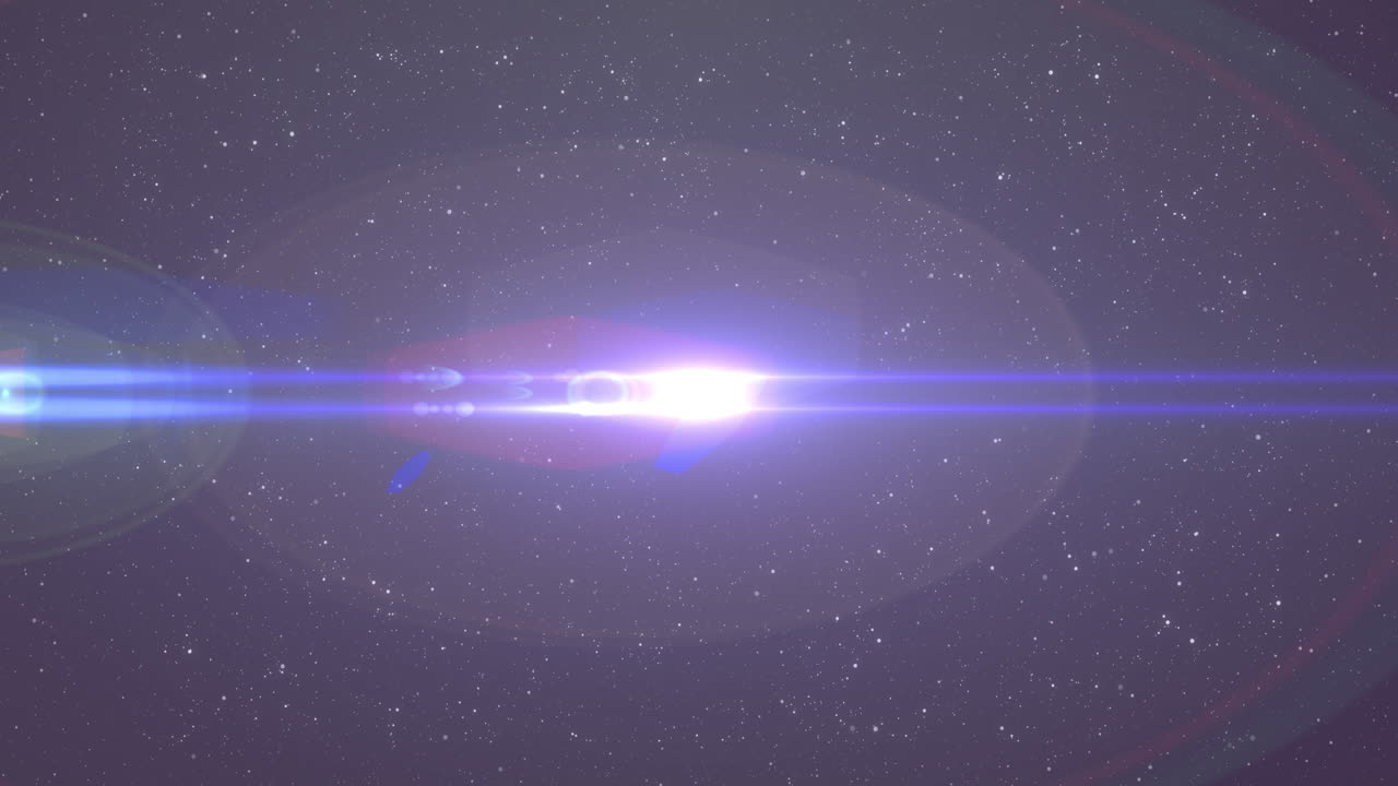 밤하늘에 빛나는 밝은 파란색 반점