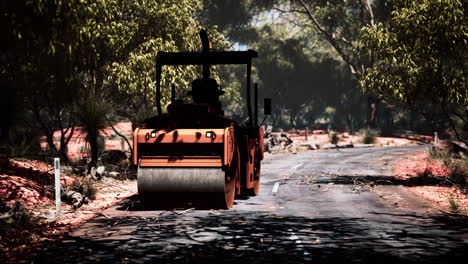 road-roller-tractor-in-the-forest