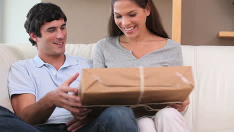 couple receiving a box