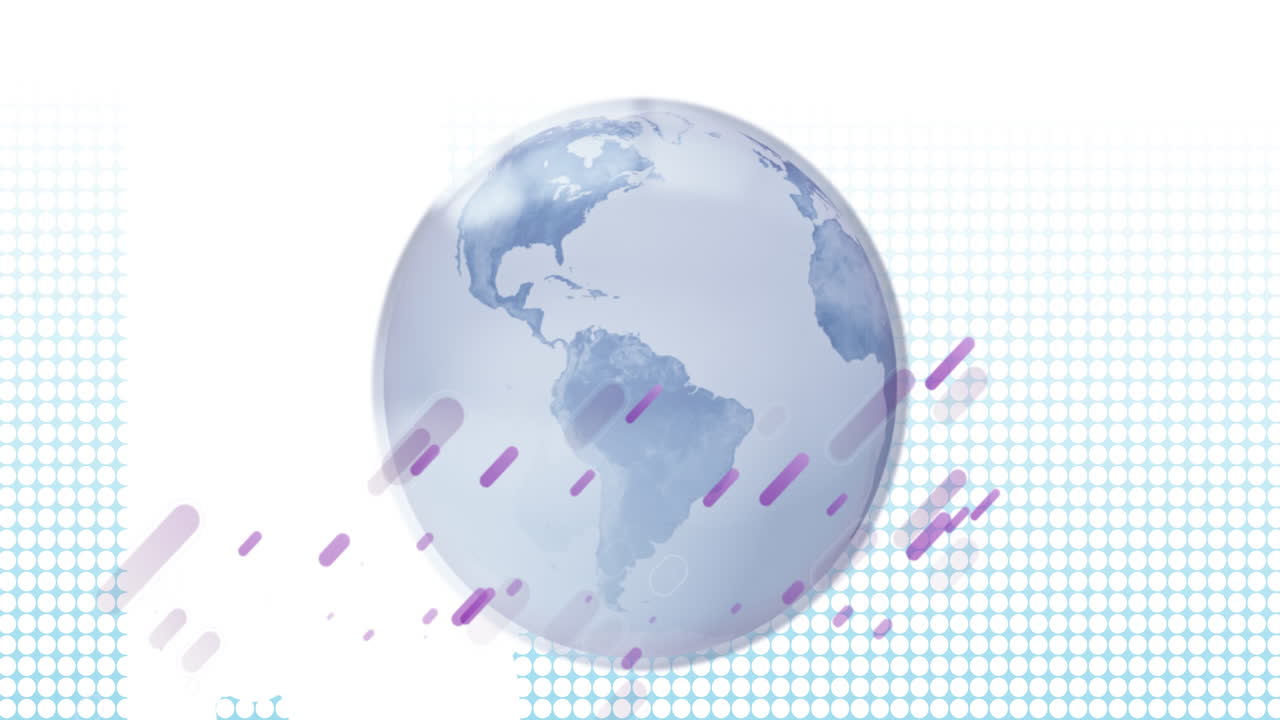 지구상에서 보라색 빛의 흔적의 애니메이션