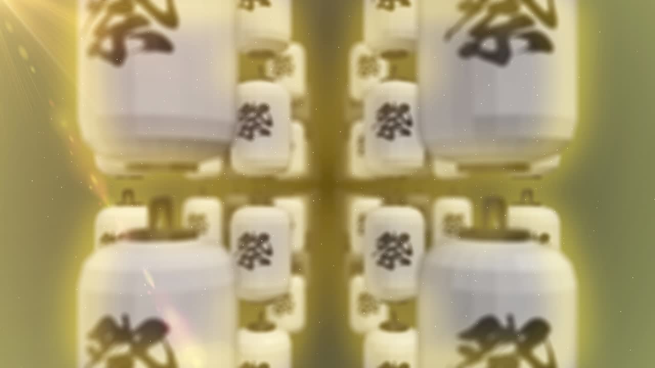 일본 중국 빛 랜턴 페스티벌 루프 애니메이션