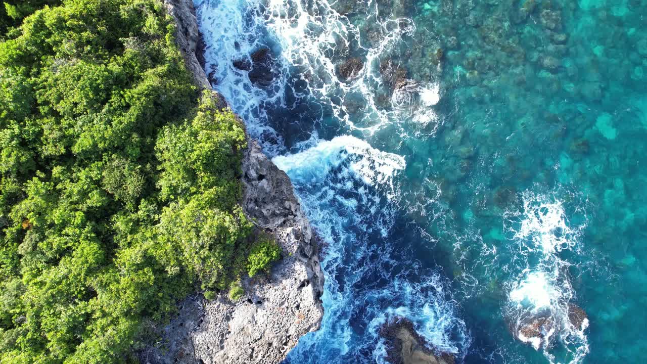 Famous Porte d'Enfer gorge in north of Grande-Terre in Guadeloupe, France
