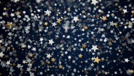 falling golden and silver stars background