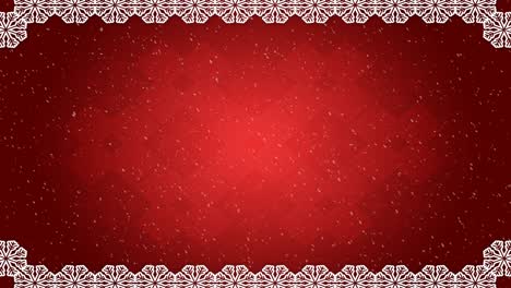 Animación-De-Nieve-Cayendo-Contra-Decoración-Navideña-En-Rojo.