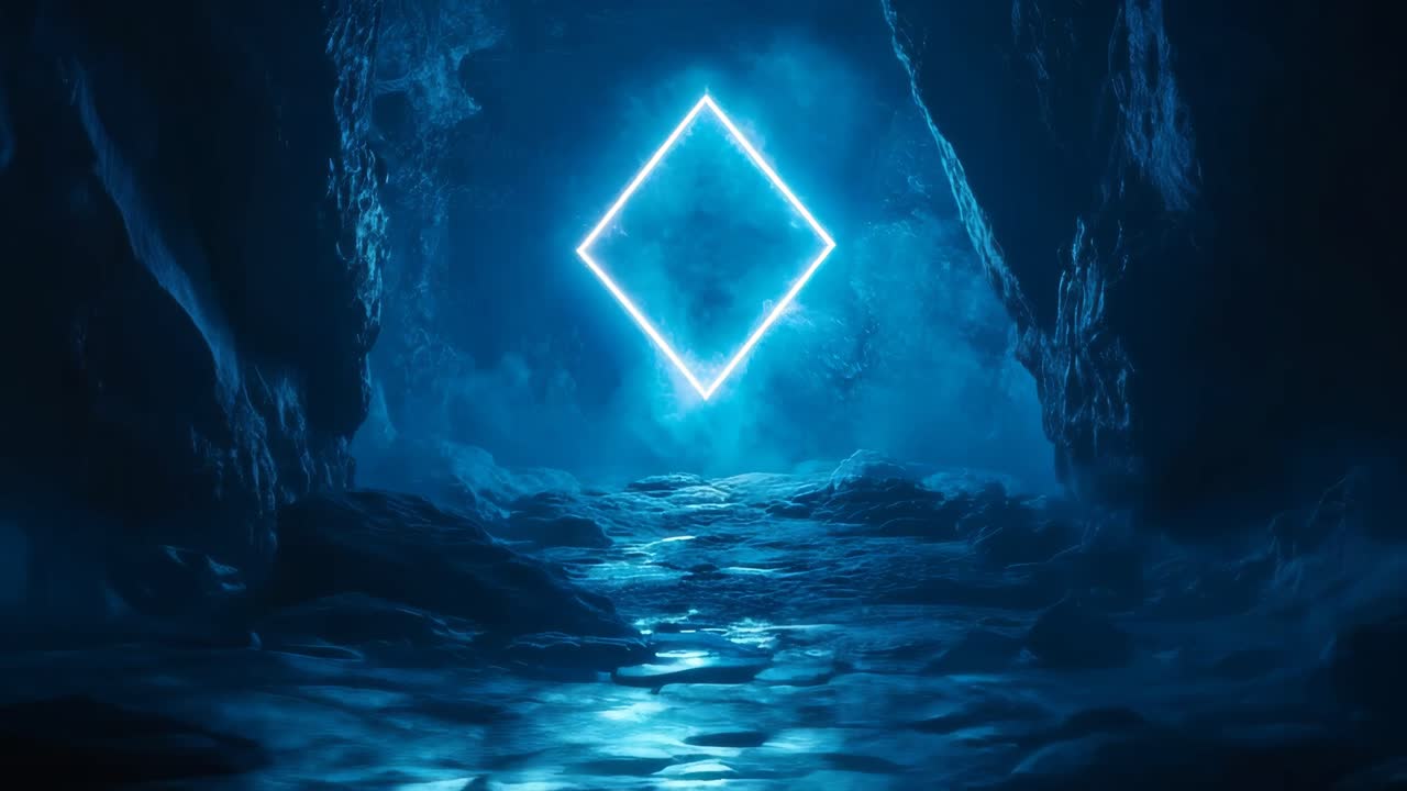 Neon Diamond in an Ice Cave