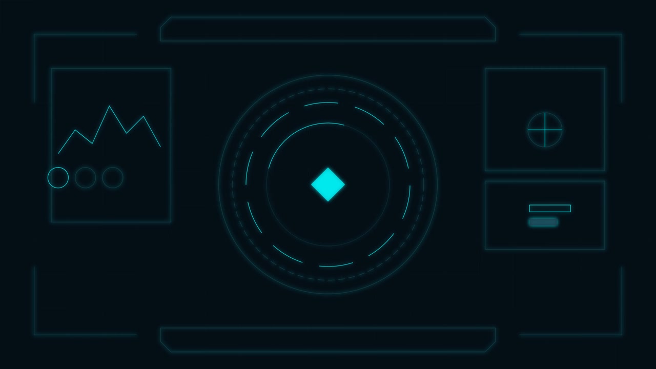 Digital futuristisk heads-up display-grænseflade med animerede datagrafer