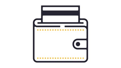 animación del icono de la línea de tarjeta de crédito
