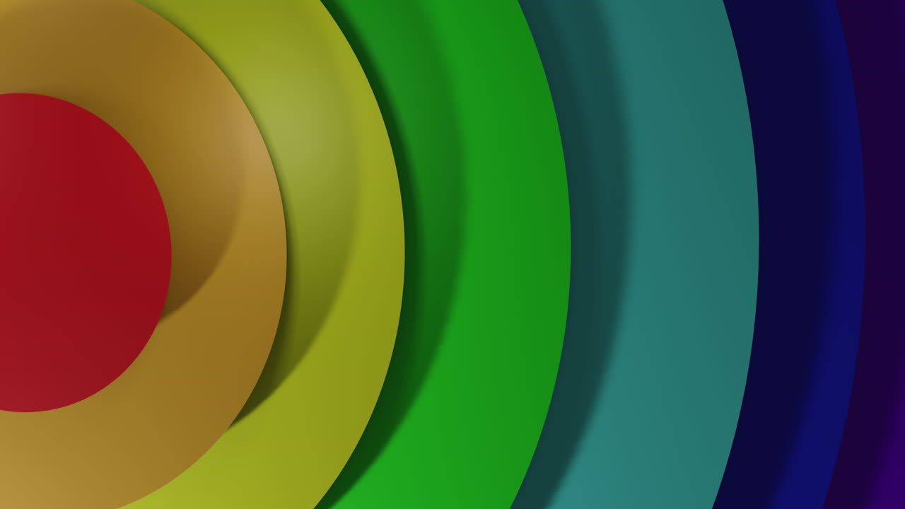 animación de círculos de arco iris pulsando en el fondo.