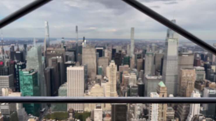 vue aérienne du centre-ville de manhattan à new york, états-unis. rivière hudson. vue de la ville