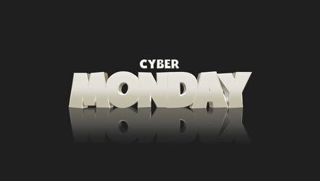 white cyber monday cartoon text on black gradient color