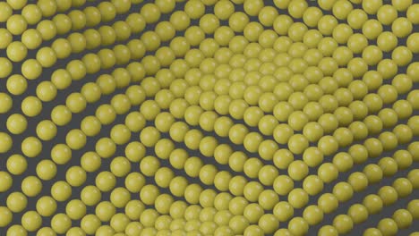 yellow 3d rendering balls wavy movement on a grey background. simple motion graphic looped animation