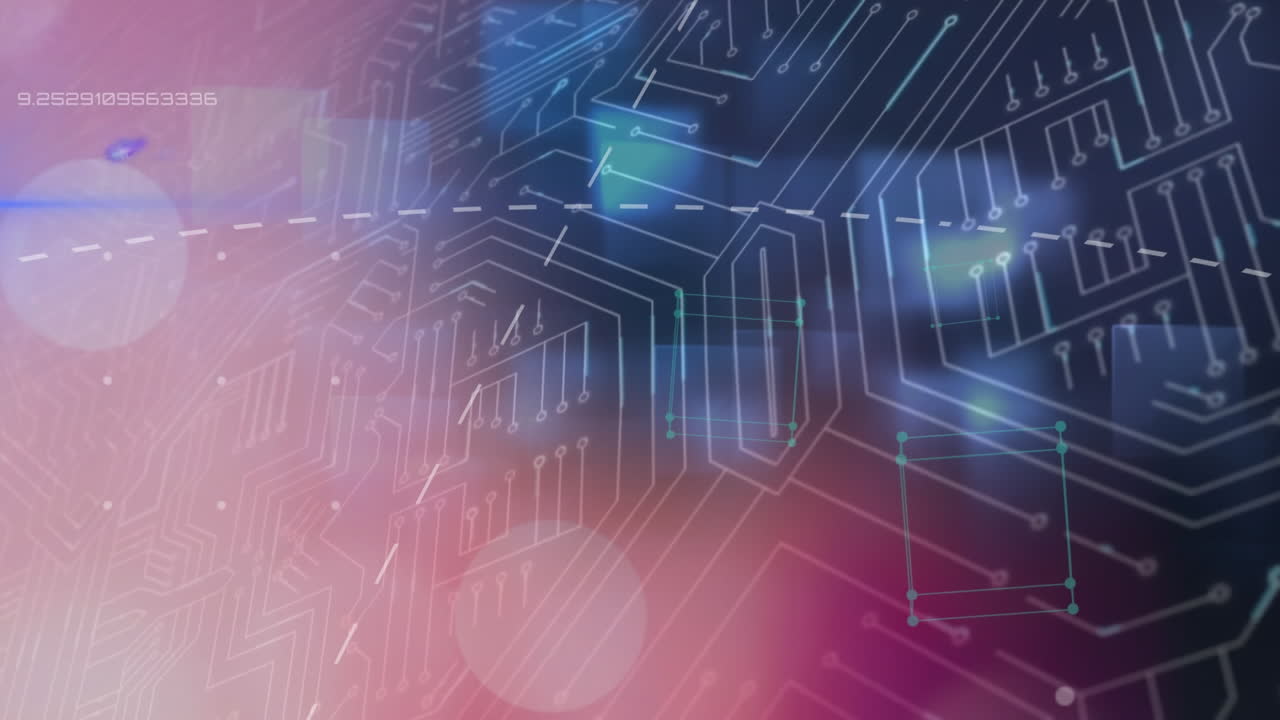 Animation of data processing over computer circuit board