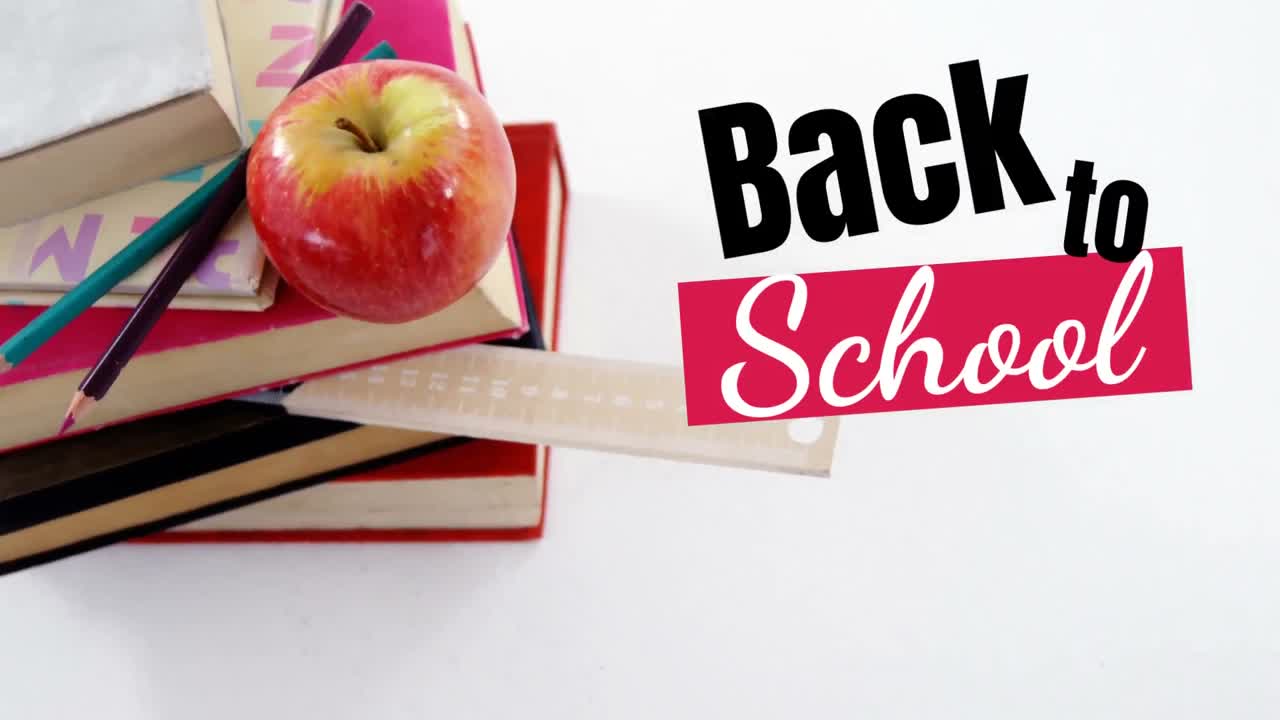 학교로 돌아가는 디지털 생성 비디오 4k