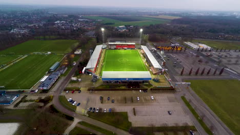 Foque-Ancho-Abajo-Del-Estadio-De-Fútbol-En-El-Campo-Rural