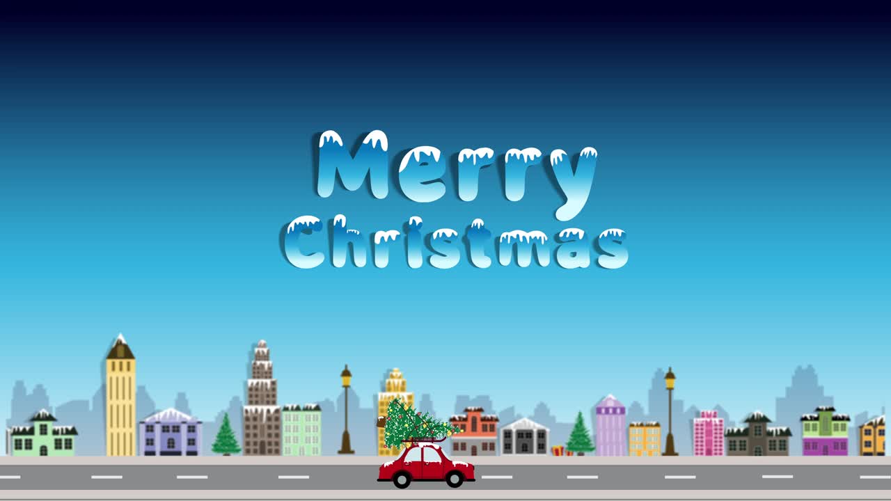 모션 그래픽 메리 크리스마스 콘셉트, 메리 크리스마스!