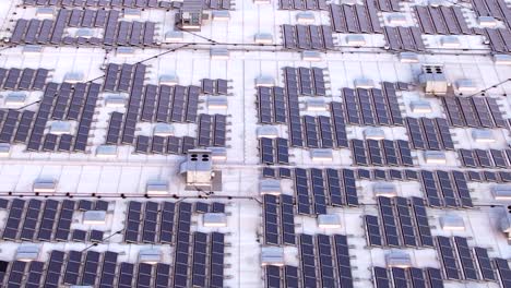 top down aerial shot of a large commercial solar in america