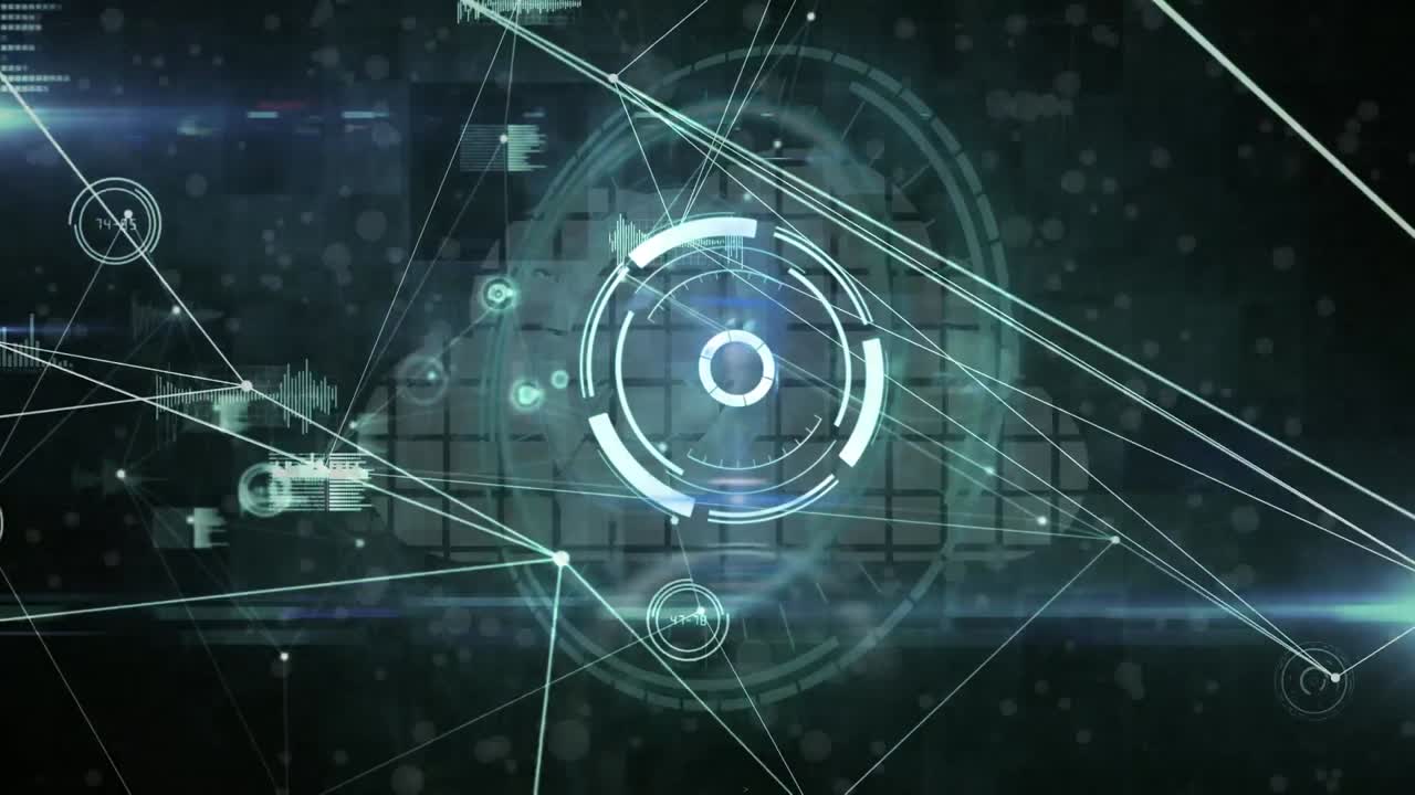 Animation of scope scanning over data processing and network of connections