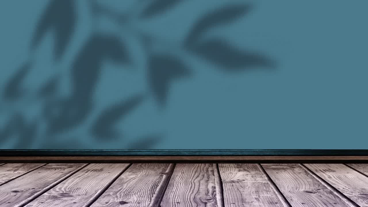 초록색과 나무 배경 위에 잎과 창문 그림자의 애니메이션