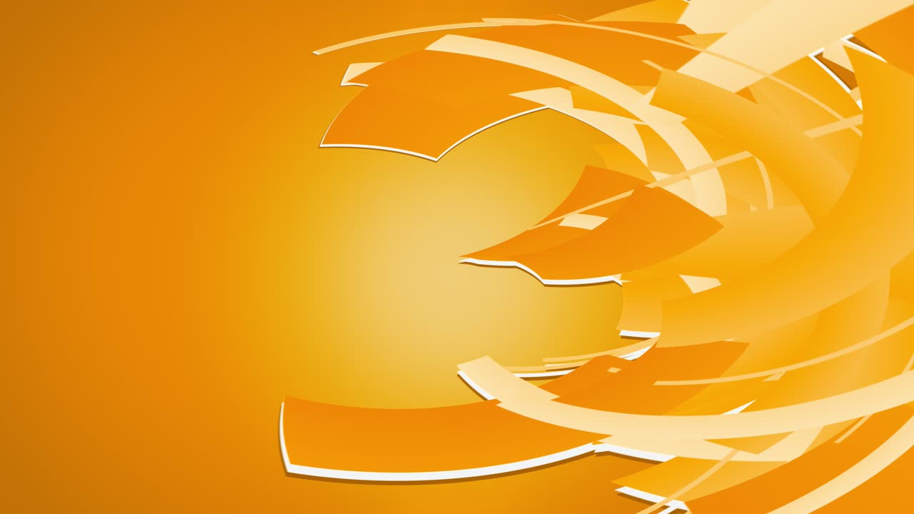 bucle de animación de arcos de deformación naranja y amarillo en un fondo amarillo gradiente