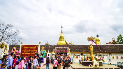 chiang mai thailand, circa : timelapse wat phra that doi kham, buddhist temple in the historic of chiang mai, thailand