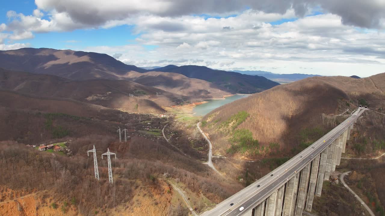 Highway viaduct and the dam